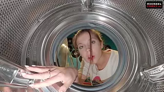 Step Sister Got Stuck Again into Washing Machine Had to Call Rescuers