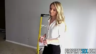 PropertySex - House painter smooth talks his cute blonde boss chick into sex