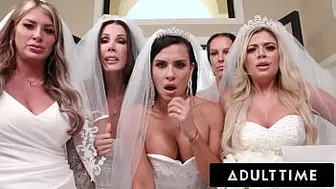 ADULT TIME - Humongous Titty MILF Brides Discipline Gigantic Prick Wedding Planner With INSANE REVERSE GROUP SEX!