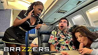 Lucky Gets Boned With Flight Attendant Hazel Grace In Private When LaSirena69 Comes & Joins For A Attractive 3some - BRAZZERS