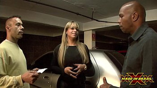 Fine businesswoman with no money paid for parking giving her butt to security guards - Angel Lima - Full scene on Red