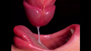 Close up : Awesome SWALLOWING Mouth - ASMR Oral sex