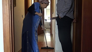 A Muslim cleaning maid is disturbed when she sees his huge dark wang