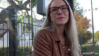 GERMAN SCOUT - Fit blonde Glasses Chick Vivi Vallentine Pickup and talk to Casting Fuck