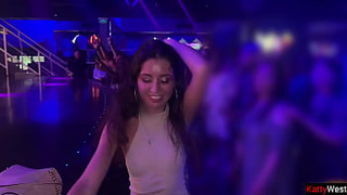 Screwed hottie in all holes in the toilet of a nightclub