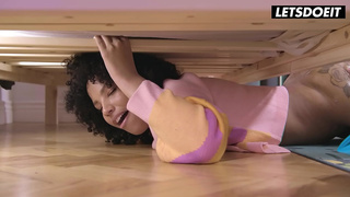 Curly Haired Chick Romy Indy Gets Stuck Under The Bed Then Screwed Deep - HORNY HOSTEL