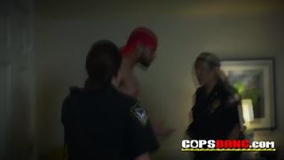 Horny female cop is getting her ass ready to be fuck by huge dick in doggystyle!
