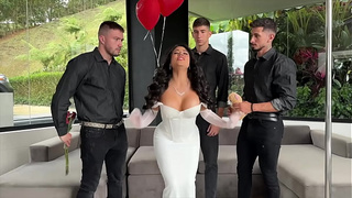 Epic Valentine's Group sex with Steffy Moreno DP and Anal