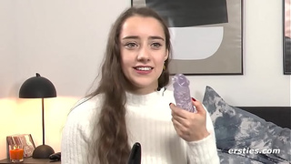 Ersties: Medea spoils both her holes with a crystal dildo