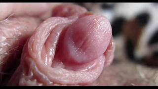 Huge clit cums closeup hd