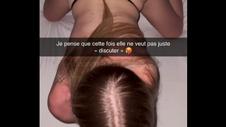 French Cheat Snap - Thin blonde cheats on her bf with his best friend!!
