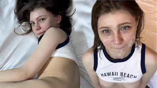 My Attractive Neighbor is Going Crazy. Her Tiny Twat Can Barely Fit That Dong