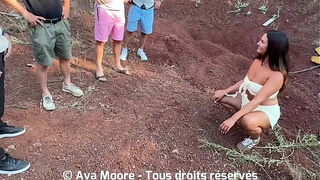 Gorgeous French Amateurs Gets Sexed By A Group Of Strangers In The Woods