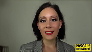 Bound bdsm sub throats wang