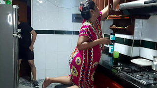 Trying My Stepmother's Yummy Vagina in the Kitchen. Full Movie
