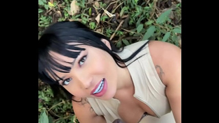 Alluring Oriental Skank Was Stopped at a Blitz and Hammered Without a Condom with a Rio Police Officer in the Woods