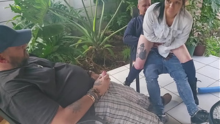 Cuck Friend fucking my wifey while i jerk of and spunk on them fucking