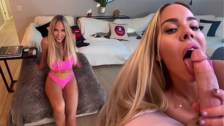 Blonde Giant Titty Bombshell Destroying The Neighbors Schlong