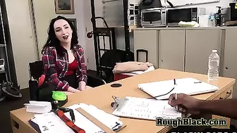 White girl gets horny with interracial sex during a job interview to be a pornstar and fucks BBC.