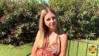 Rebecca, stunning blonde, wants 2 schlongs to fuck