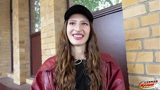 GERMAN SCOUT - Slim Ukrainian Slut Mari Moon accidentally jizz in eye at Pick Up Casting Fuck in Berlin