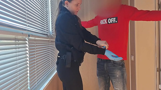 This skank from the airport security was fucking around a lot, so I boned her in mouth and vagina, rough and hard core