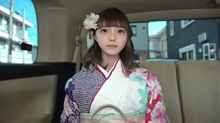 Voyeur enormous boobs G cup 20-year-mature on the way home from coming-of-age ceremony one