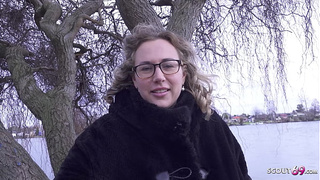 GERMAN SCOUT - Gigantic natural Titties BIG BREASTED WOMAN Older Kathy Deep Pickup for Casting Fuck