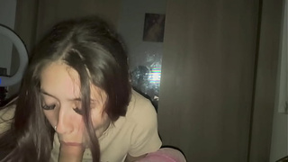 Whore swallowing a dong without mercy.