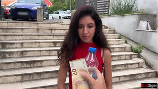 Hottie Plays Street Game and Gets Tempting Offer - Deepthroat , Rough Sex and Cream pie