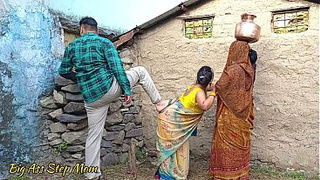 Indian Step Mother-in-law And Step Ex-wife Drilled by Her Step Son in-law - Hindi Clear Audio (Threesome Sex)
