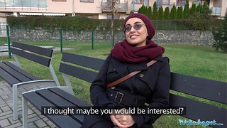 Public Agent Afghan cutie pays to fuck a massive dong