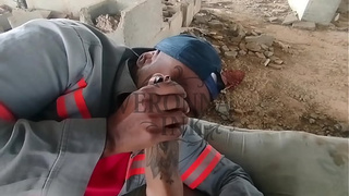 I was walking near the construction site where my hubby works and I went there to provoke him.