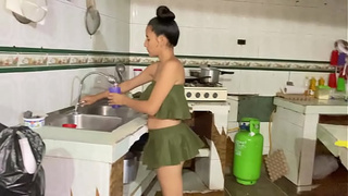 MY STEPSISTER discovers me jerking off and helps me.