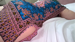 Late at night, the busty stepmom lay down on the bed waiting for a message from her stud, but the stepson seized the initiative and gave her a live triple date right here and now