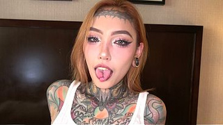 Tattooed Split Tongue Japanese Baddie Jesse Is a Submissive Skank