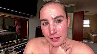 UNFAITHFUL HOTWIFE sends CUCK-OLD fiance selfie ORAL SEX with JIZZ CUM-SHOT