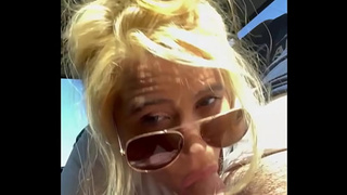 Streetwalker wearing sunglasses gives an incredible bj and takes a monstrous cums on