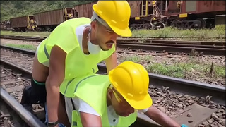 The workers went hard at lunchtime, they drilled their passive colleague and gave him lots of milk for dessert (teaser).