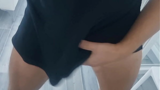 OPEN YOUR MOUTH AND DRINK IT ALL | ITALIAN FIANCE MOANS AND CUMMING IN T-SHIRT - INTENSE JERK OFF WITH A CRAZY MEAT