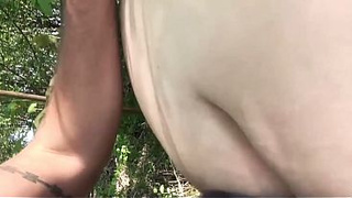 Risky Outdoor Sex with FAT WOMAN Bitch