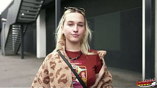 GERMAN SCOUT - Blonde Ukrainian Vegan Teenie Lilelfie Get Multiple Cumming at First Porn Casting