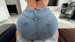 Step sis knows how to turn me on, Humping and riding my Prick in tight Jeans