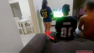 I had to have sex with my boy's friend because of a bet, but I got turned on and ended up having a threesome with both of them.