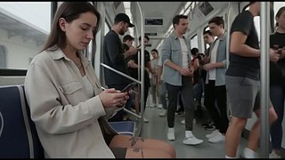 I don't know how it happened, but a stranger drilled me in the Metro! I started swallowing him off myself! [AI]