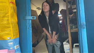 A warehouse worker pounded the manager hard right there on the boxes and put her in her place