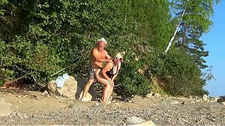 Pickup charming milf on coast