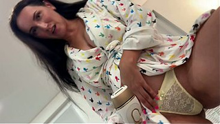 Helping Stepmom Epilate Her Tight Bikini Zone Makes Step Son Explode Down Her Throat