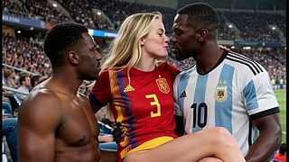 WOW Hot! Argentine Fucking Spain in the Final World Cup... in Public! Who wins? Answer in the comments! "Interacial"(IA)