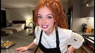 I pounded the fine red-head chef and ripped her vagina open in the kitchen [AI Generated]